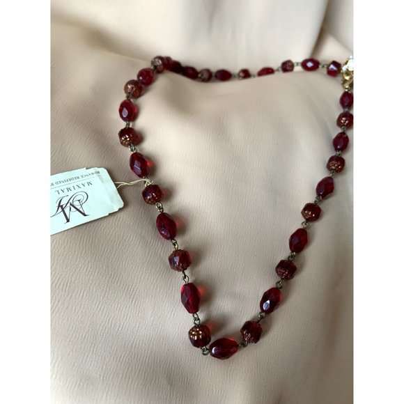 NEW WITH TAG Maximal Art Reindeer Plaid Charm Necklace with Red Crystal Chain - Picture 6 of 7